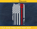 Thin Red Line BBQ Chef American flag svg craft cut file