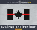 Thin Red Line Flag Canadian Firefighter svg cricut files