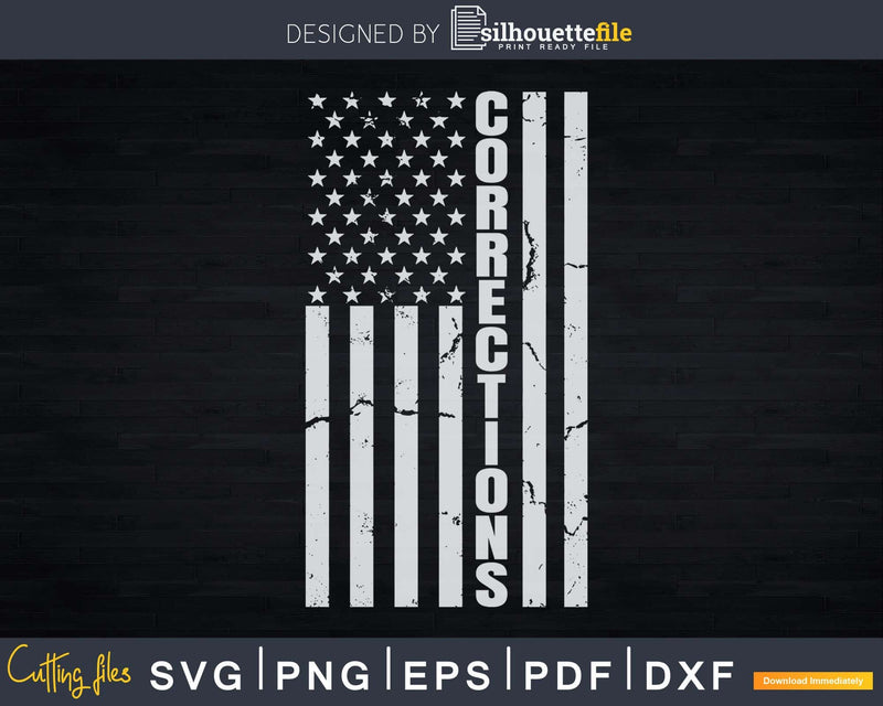 Thin Silver Line Corrections Flag Svg Dxf Cut Files
