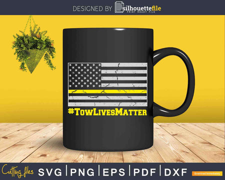 Thin Yellow Line Flag Tow Lives Matter Svg Dxf Png Cutting