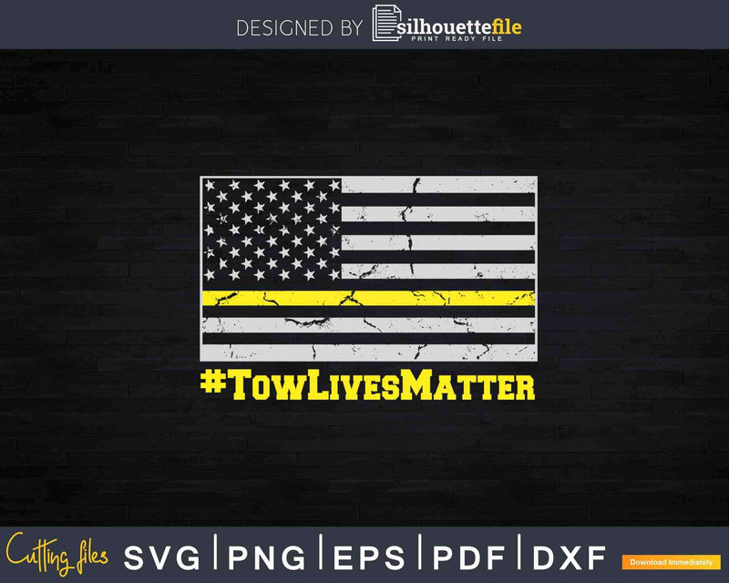 Thin Yellow Line Flag Tow Lives Matter Svg Dxf Png Cutting
