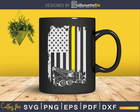 Thin Yellow Line Wreckers Tow Truck Driver Svg Png Dxf Cut