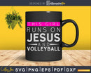 This Girl Runs on Jesus and Volleyball svg png cricut craft