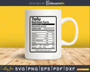 Tofu Nutrition Facts Funny Thanksgiving Christmas Svg Png