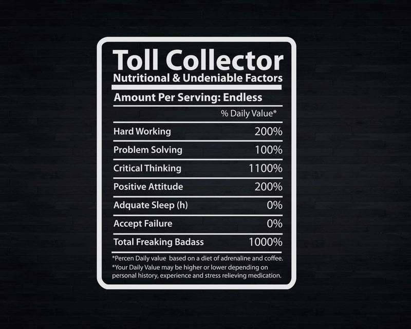 Toll Collector Nutritional and Undeniable Factors Svg Files