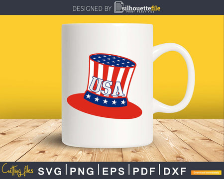 Top Hat 4th of July Independence Day svg Cricut Cut Files
