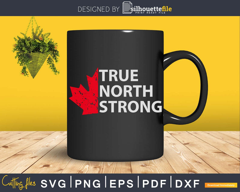 True North Strong Maple Leaf Canadian Flag svg cricut