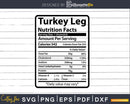 Turkey Leg Nutrition Facts Funny Thanksgiving Christmas Svg