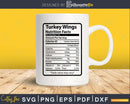 Turkey Wings Nutrition Facts Funny Thanksgiving Christmas