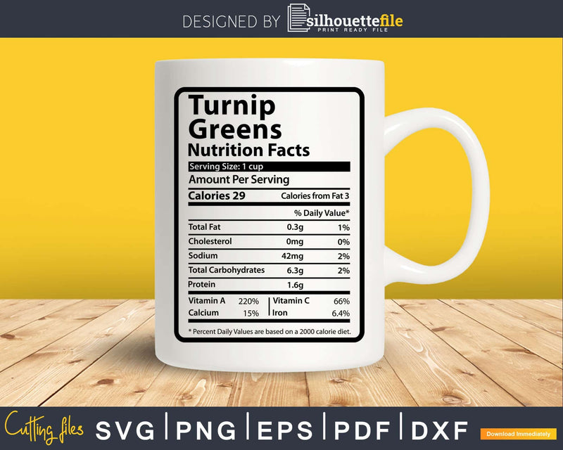 Turnip Greens Nutrition Facts Funny Thanksgiving Christmas
