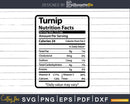 Turnip Nutrition Facts Funny Thanksgiving Christmas Svg Png