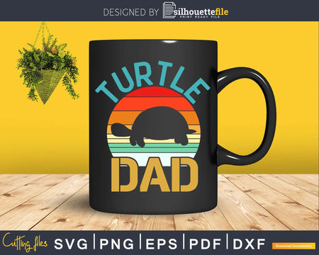 Turtle dad vintage retro father’s day Shirt Svg Files For