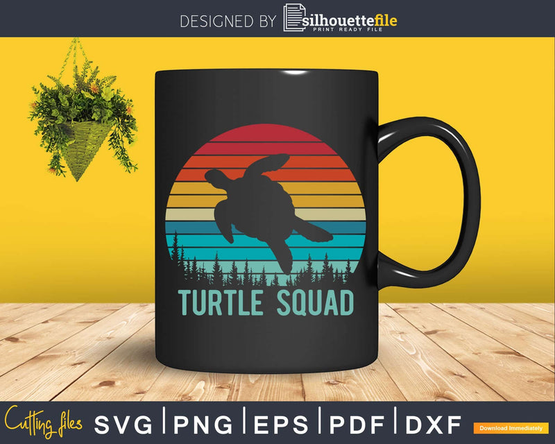 Turtle Squad Vintage Retro Sea Shirt Svg Files For