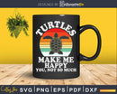 Turtles Make Me Happy Sunset Retro Svg Png Cut Files