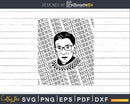 Typography Notorious RBG Ruth Bader Ginsburg svg png cut