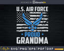 U.S. Air Force Proud Grandma USA Flag Vintage Svg Png