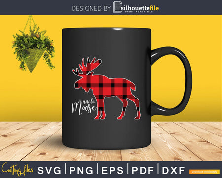 Uncle Moose Red Plaid Buffalo Pajama Instant Download Svg