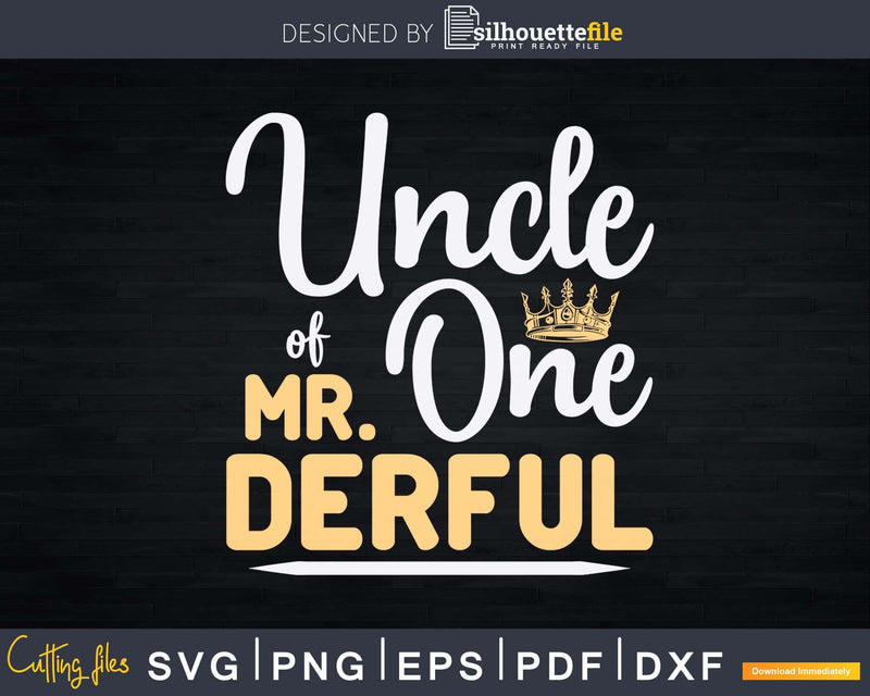 Uncle Of Mr Onederful 1st Birthday Party Instant Download