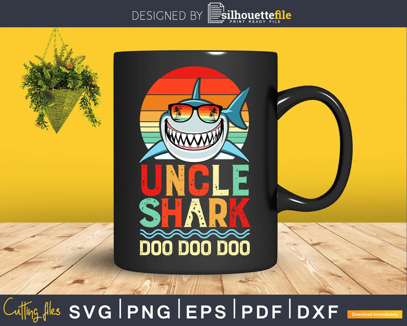 Uncle Shark Doo retro style cricut svg png cutting cut file