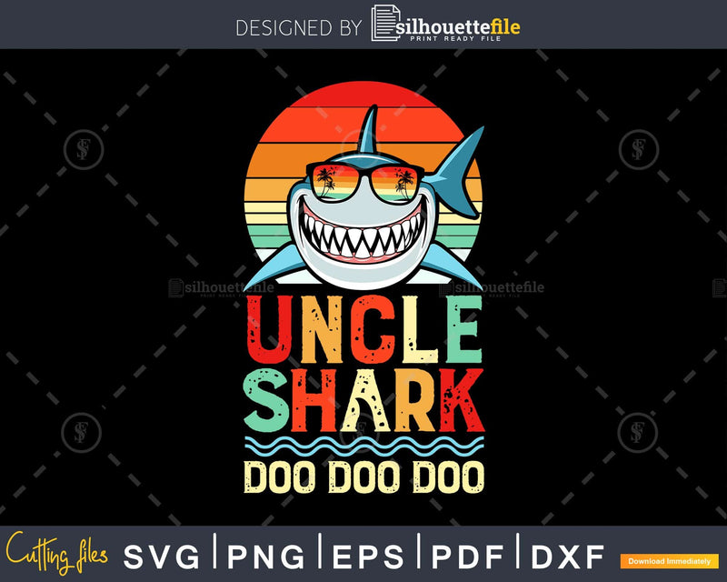 Uncle Shark Doo retro style cricut svg png cutting cut file