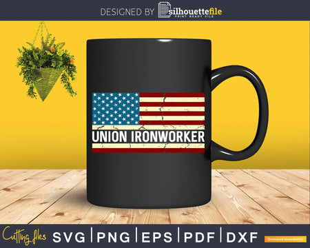 Union Ironworker American Flag Svg Png Cut File