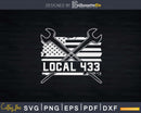 Union Ironworker Crossed Spud Wrench Local 433 Svg Png Cut
