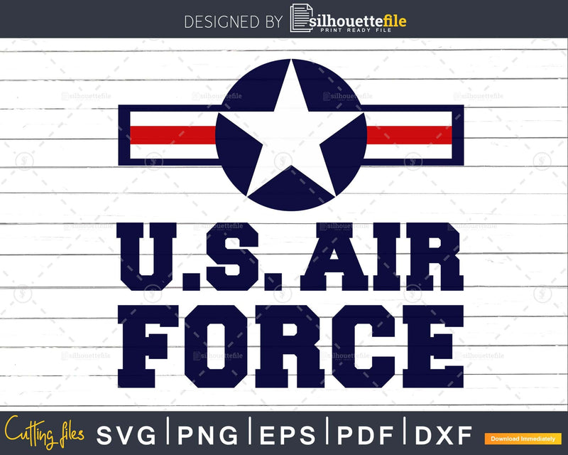 US Air Force Red line Logo svg png Cut File