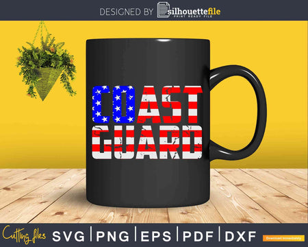 US Flag Lettering Coast Guard Svg Cricut Cut Files