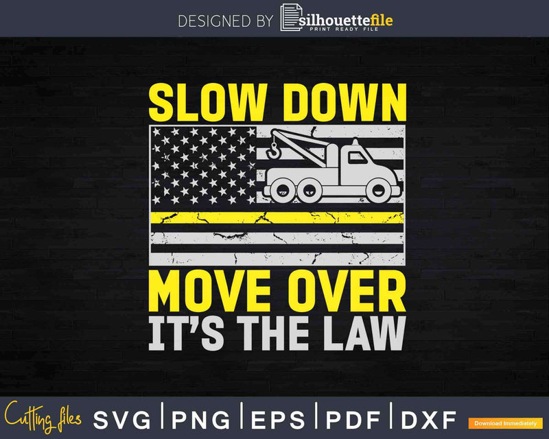 US Flag Thin Yellow Line Tow Truck Driver Svg Dxf Png