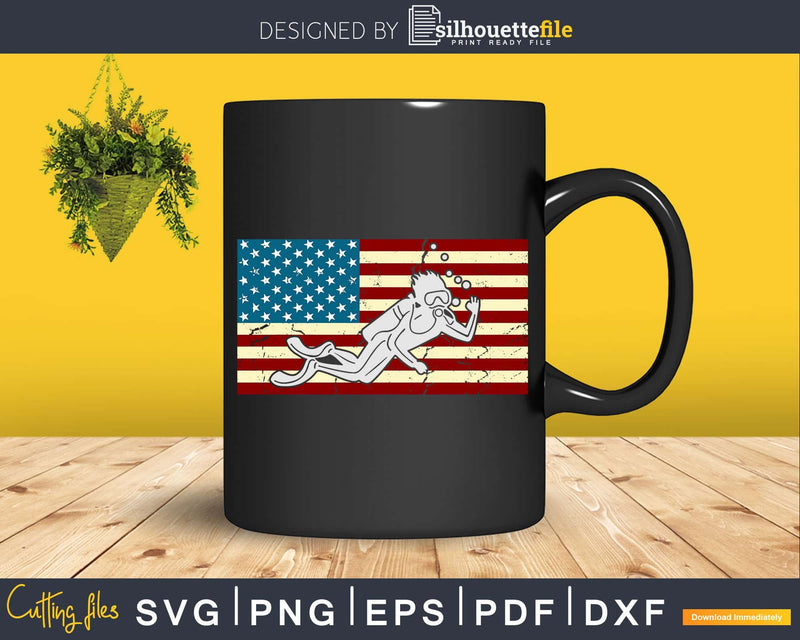 USA America Flag Scuba Png Svg T-shirt Design