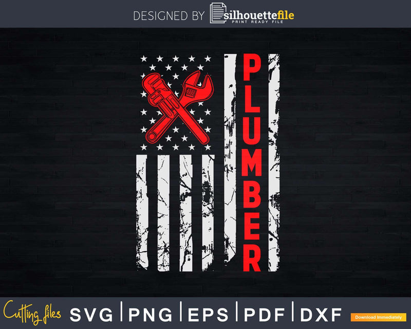USA American Flag Plumber Svg Png Eps Editable Files