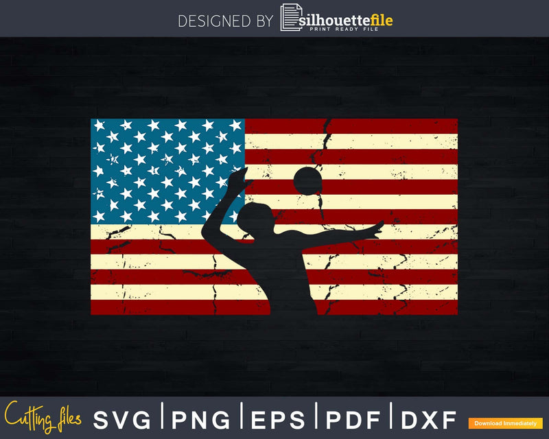 USA American Flag Volleyball Player Perfect svg cutting