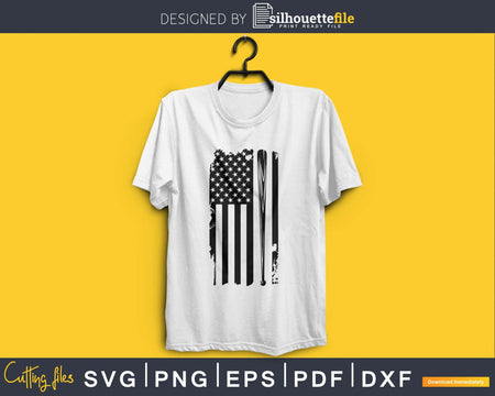 USA Baseball Flag Distressed Grunge SVG digital cutting