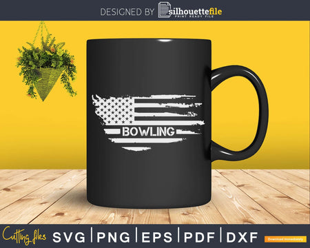 USA Flag Bowling American Patriot US T-shirt Design Svg