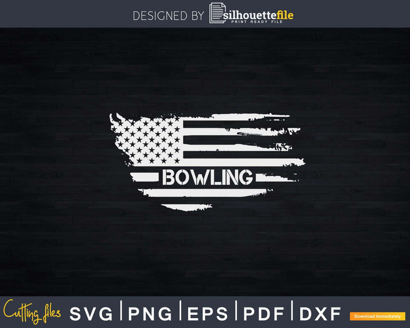 USA Flag Bowling American Patriot US T-shirt Design Svg
