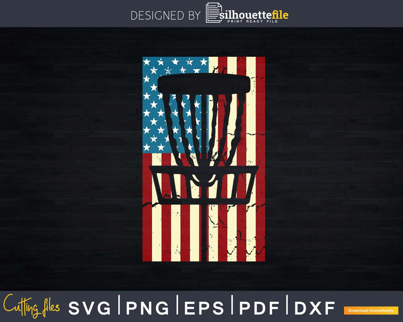 USA Flag Disc Golf Svg T-shirt Design