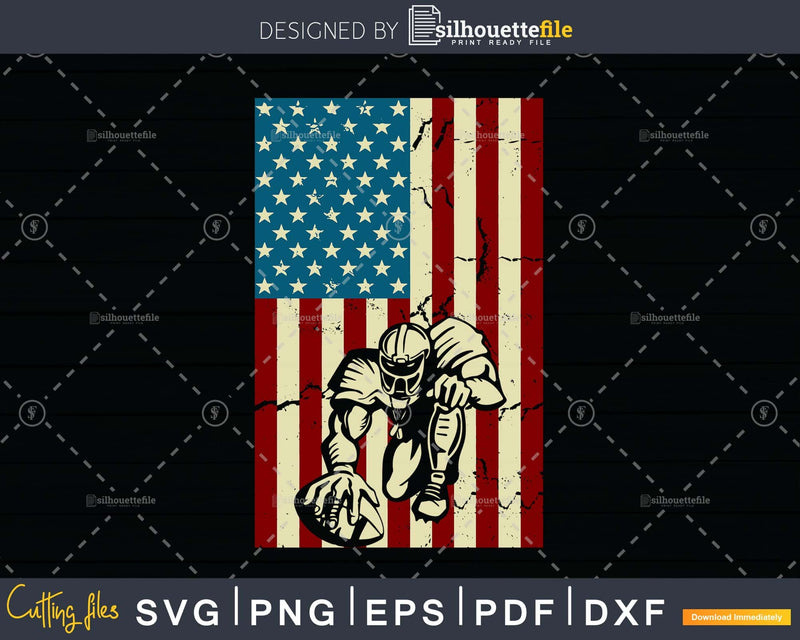 USA Flag Football Pittsburgh Lineman svg png dxf pdf cut