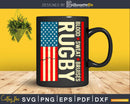 USA Rugby American Flag Distressed 4th of July Svg Dxf Cut