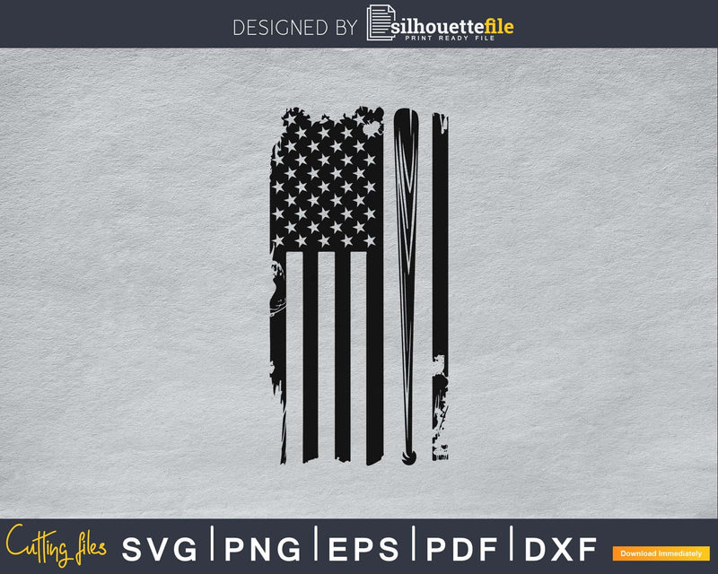 USA Softball Flag Distressed Grunge svg cutting digital