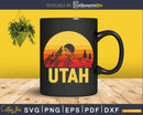 Utah Retro Vintage Mountains Hiking Svg Dxf Png Cut Files
