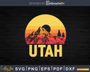 Utah Retro Vintage Mountains Hiking Svg Dxf Png Cut Files
