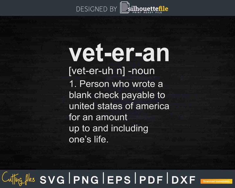 Veteran Definition Svg T-shirt Design