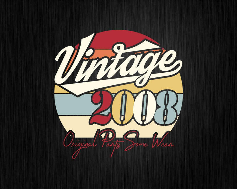 Vintage 14th Birthday 2008 Original Parts Some Wear Svg Png