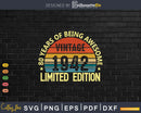 Vintage 1942 80th Birthday Limited Edition Svg T-shirt