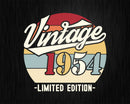 Vintage 1954 Limited Edition Birthday T-shirt SVG Bundle