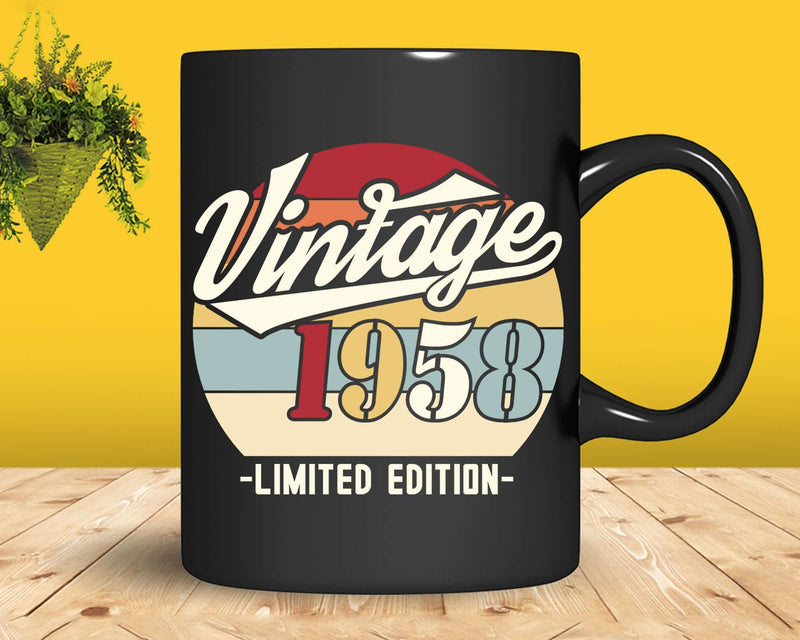 Vintage 1958 Limited Edition Birthday T-shirt SVG Bundle