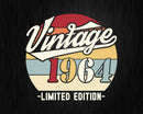Vintage 1964 Limited Edition Birthday T-shirt SVG Bundle