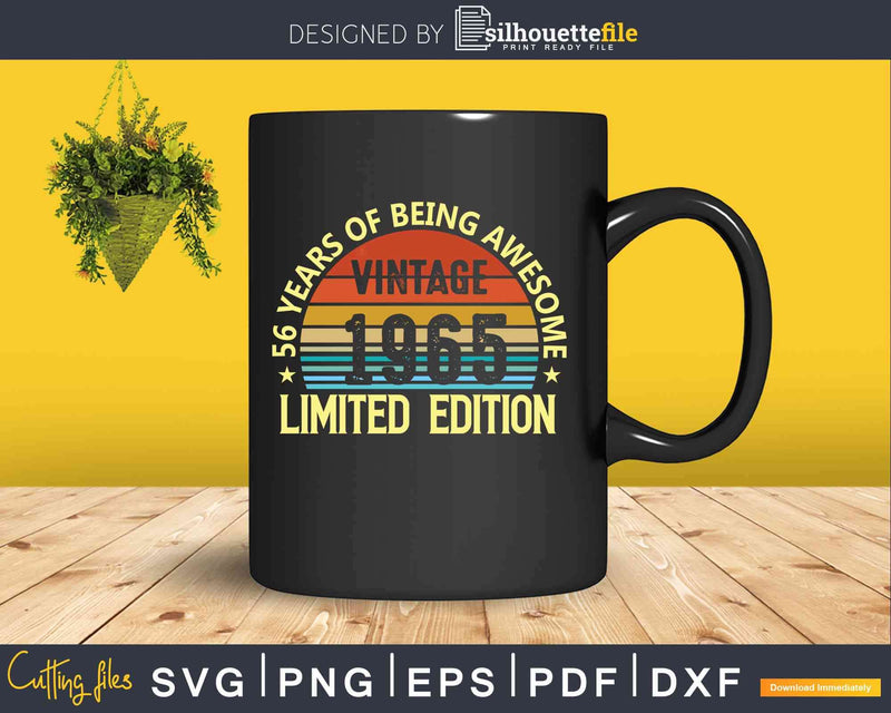 Vintage 1965 56th Birthday Limited Edition Svg T-shirt