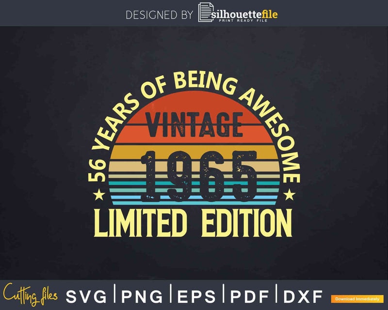 Vintage 1965 56th Birthday Limited Edition Svg T-shirt