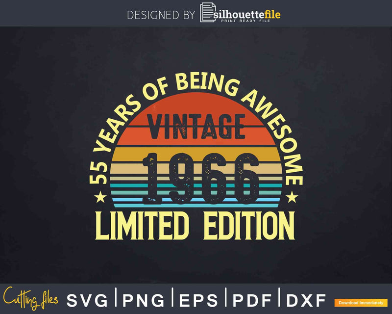 Vintage 1966 55th Birthday Limited Edition Svg T-shirt